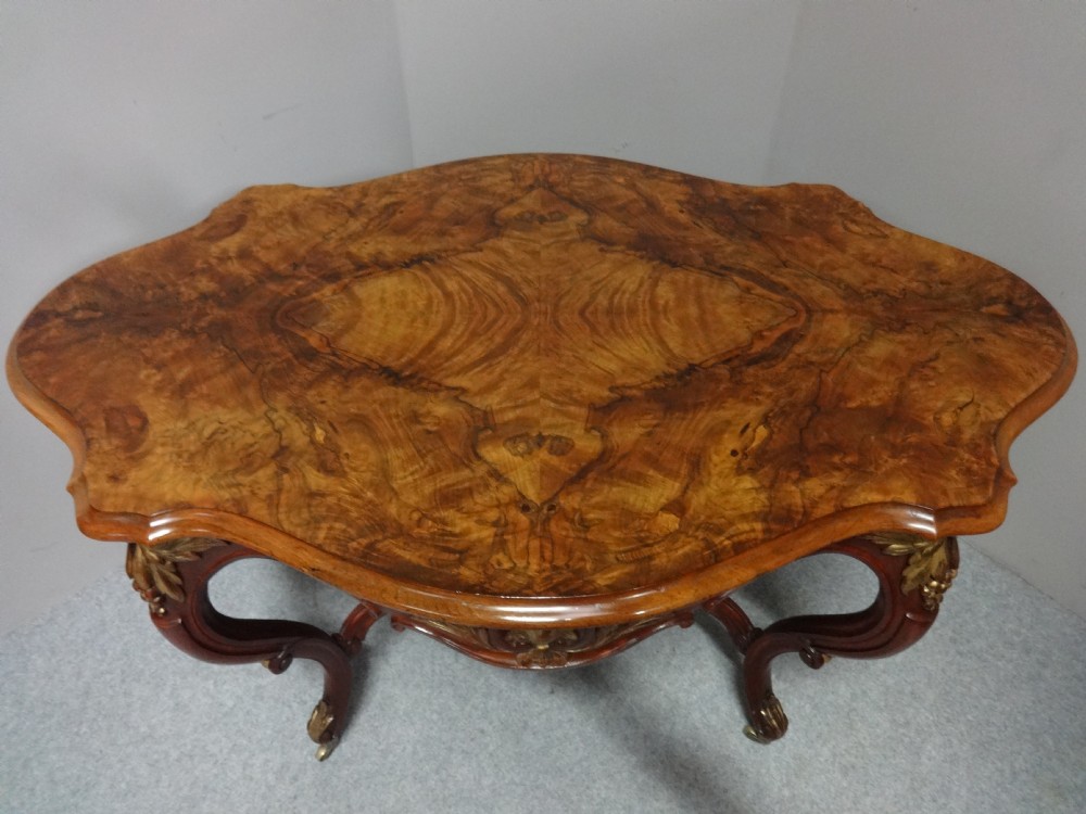 Lovely Burr Walnut & Parcel Gilt Center Table