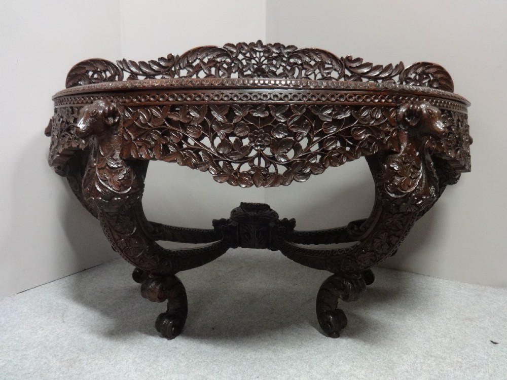 Outstanding Burmese Carved Console Table View II