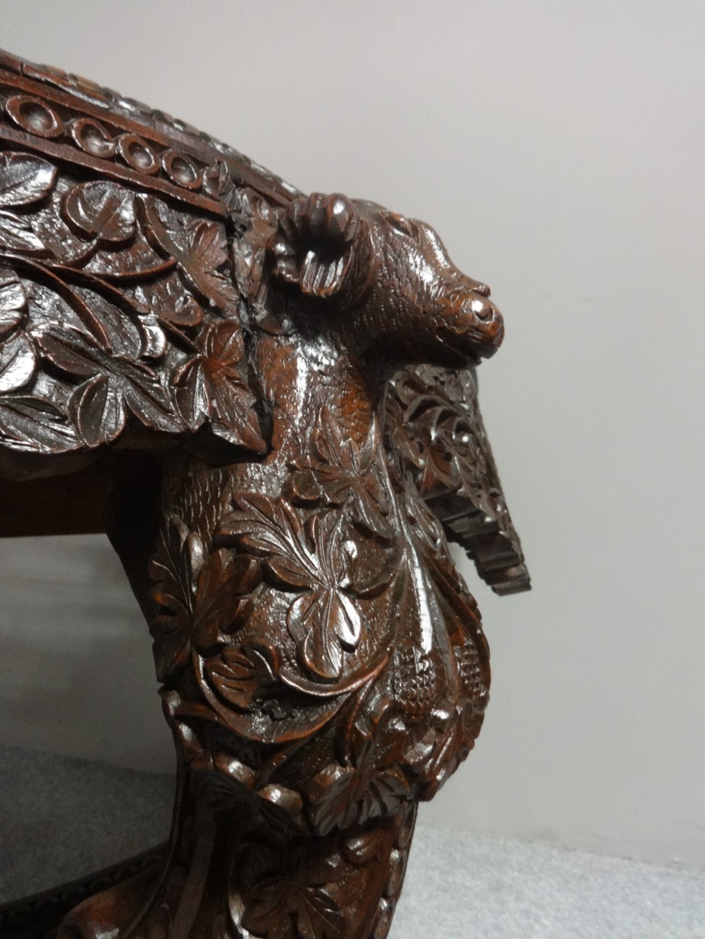 Outstanding Burmese Carved Console Table View VII