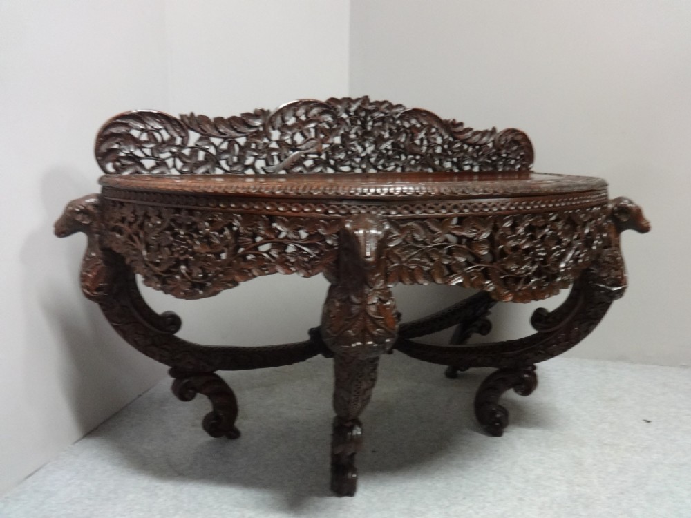 Outstanding Burmese Carved Console Table View IX