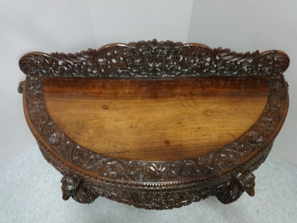Outstanding Burmese Carved Console Table View X