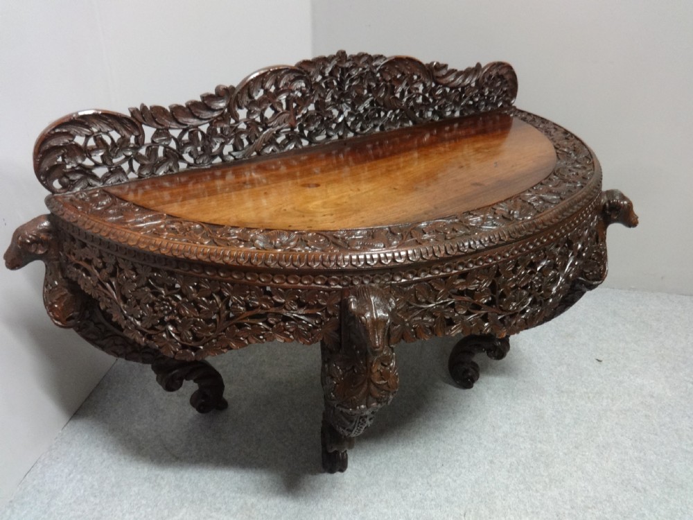 Outstanding Burmese Carved Console Table View XII