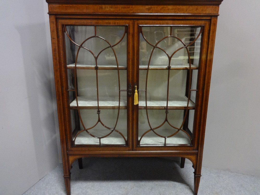Excellent Quality Inlaid Mahogany Display Cabinet View II