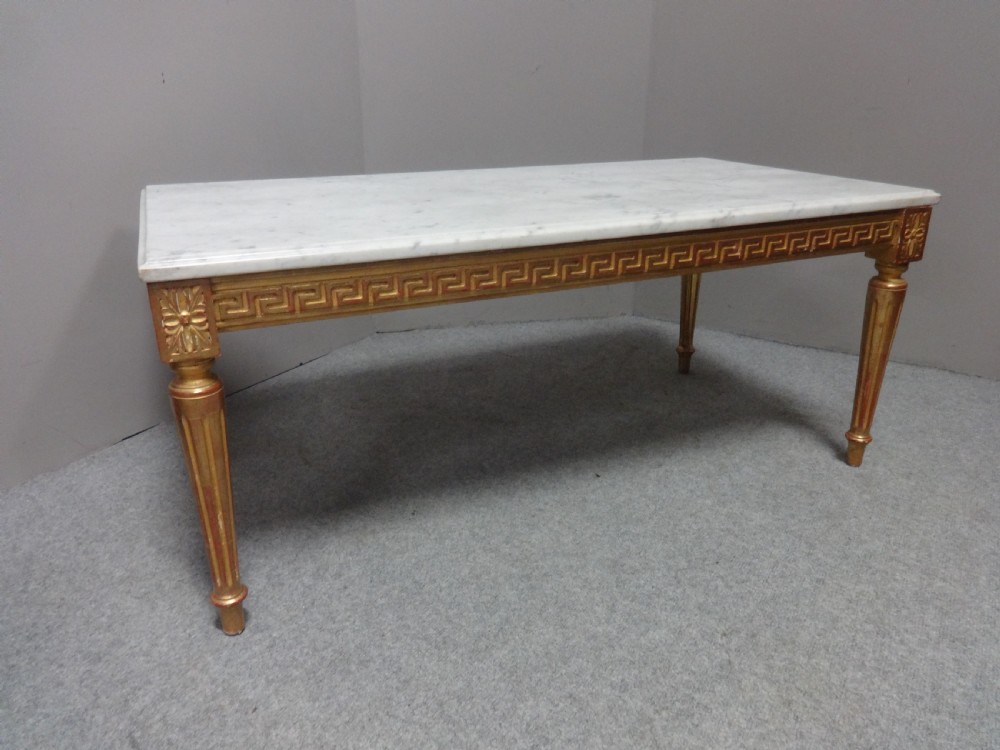 Very Good French Marble and Gilt Coffee Table