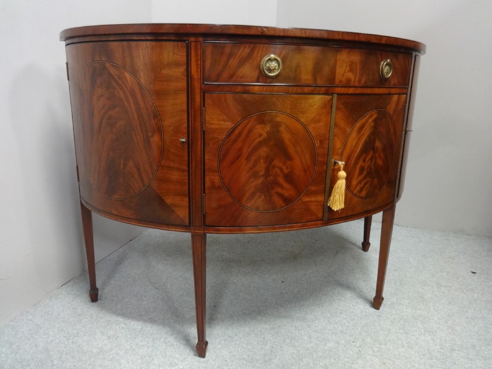  Inlaid  Mahogany Demi Loon Sideboard of Small Proportions