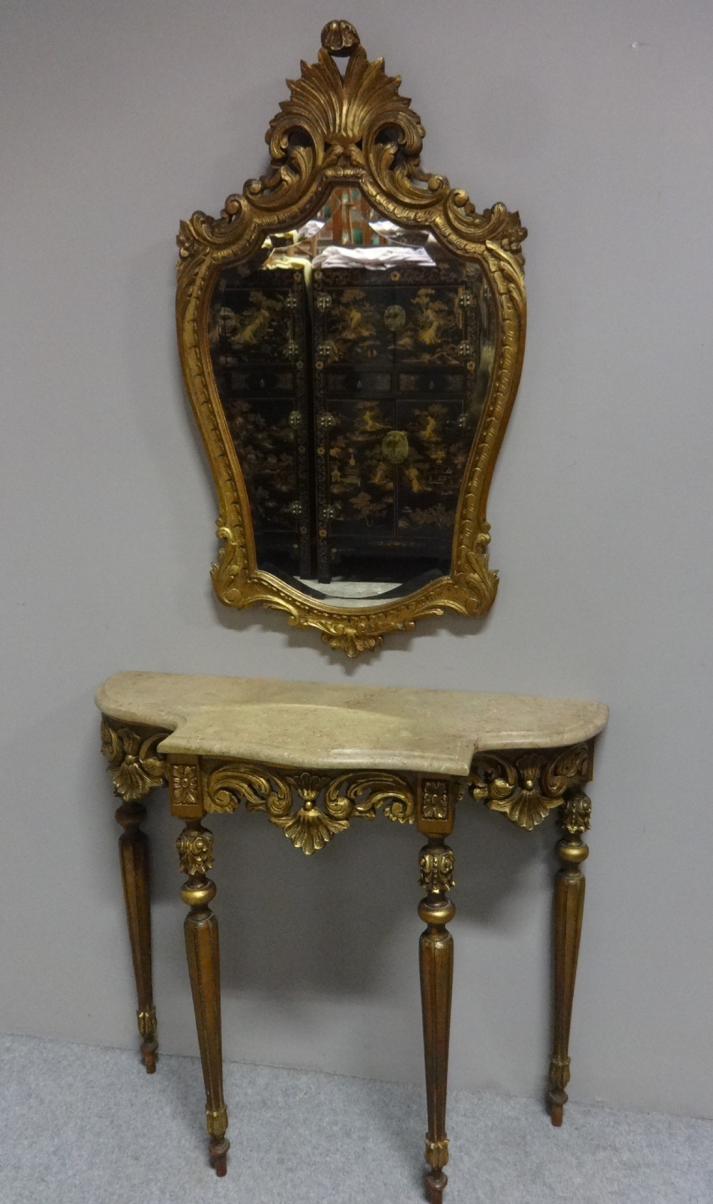 Good Gilt Console Table with Mirror View II