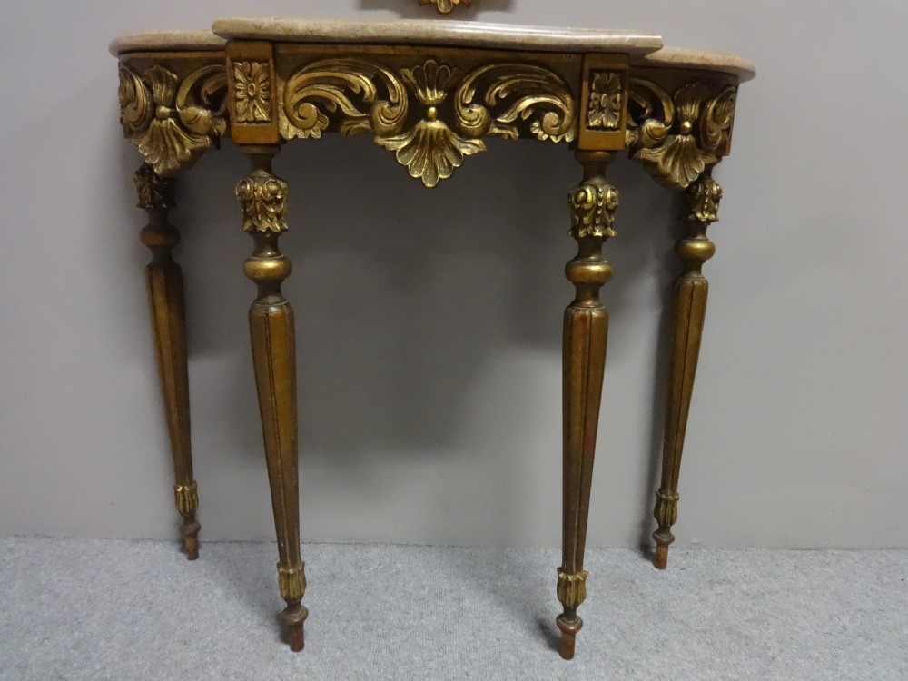 Good Gilt Console Table with Mirror View V