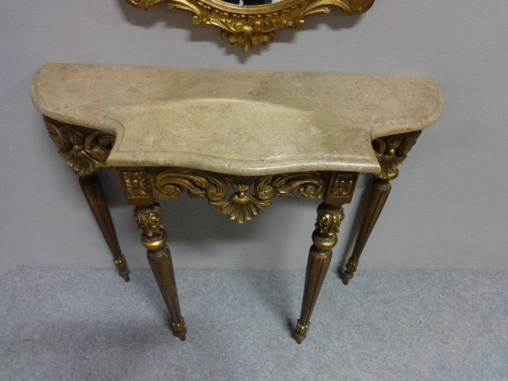 Good Gilt Console Table with Mirror View VI