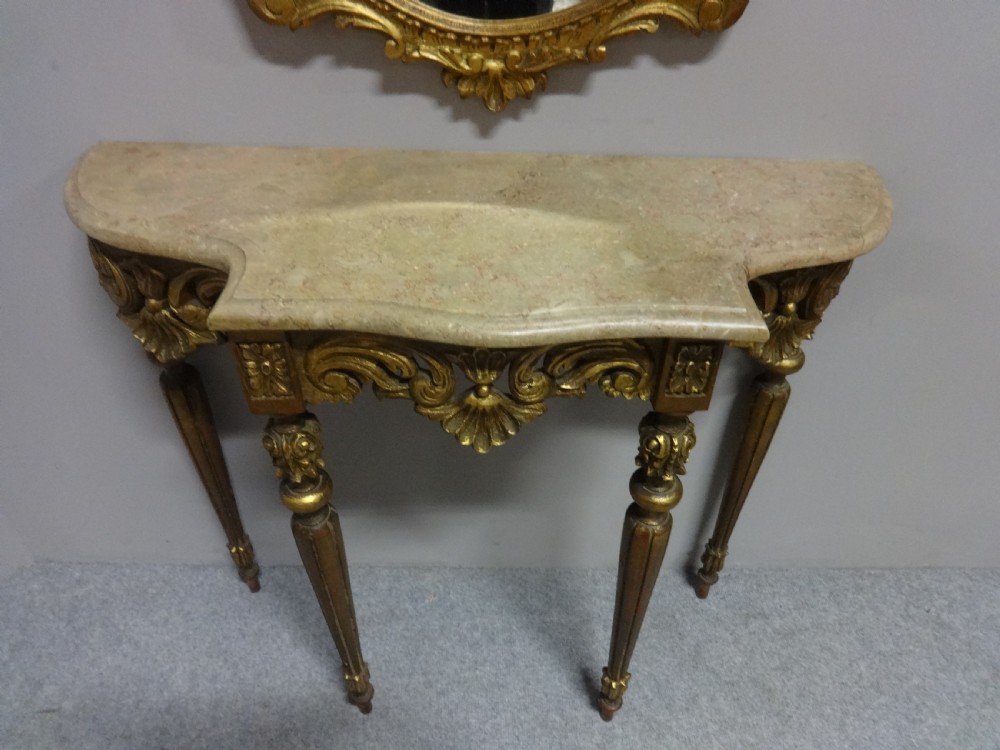 Good Gilt Console Table with Mirror View VII