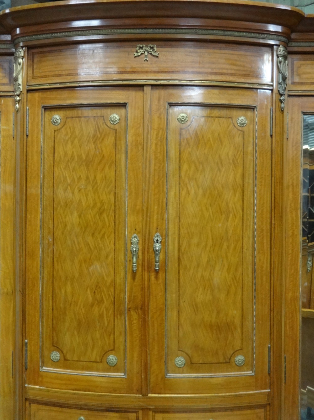 Outstanding Satinwood Inlaid Combination Wardrobe View III