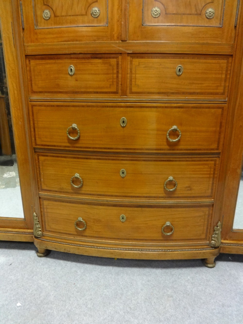 Outstanding Satinwood Inlaid Combination Wardrobe View IV