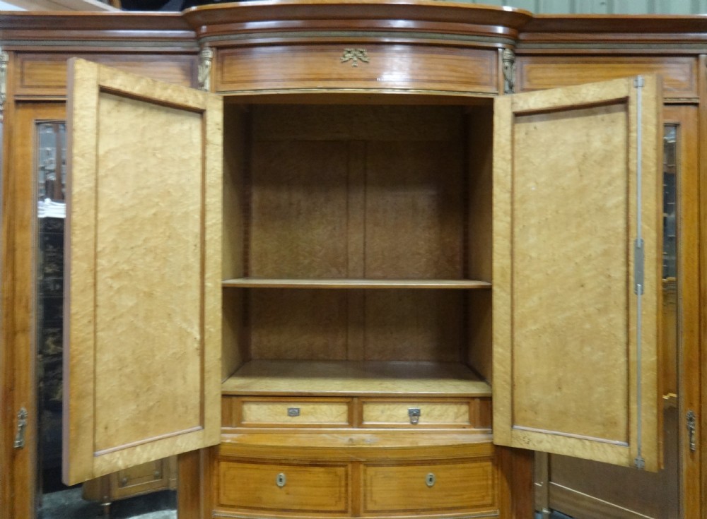 Outstanding Satinwood Inlaid Combination Wardrobe View V