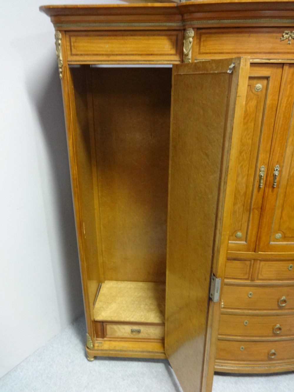 Outstanding Satinwood Inlaid Combination Wardrobe View VIII