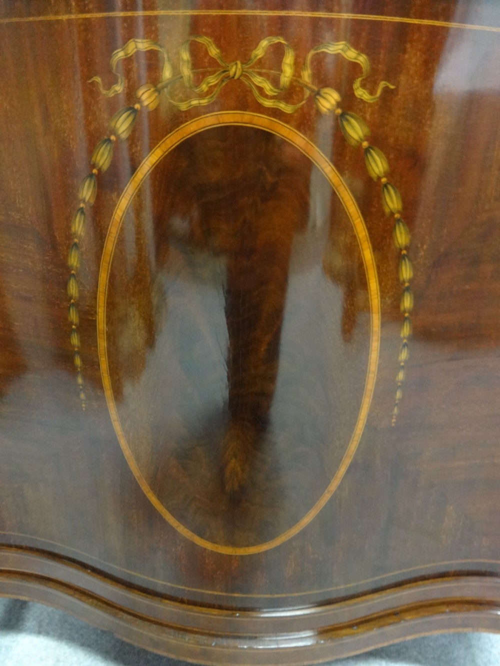 Large Exhibition Quality Serpentine Inlaid Display Cabinet View IV