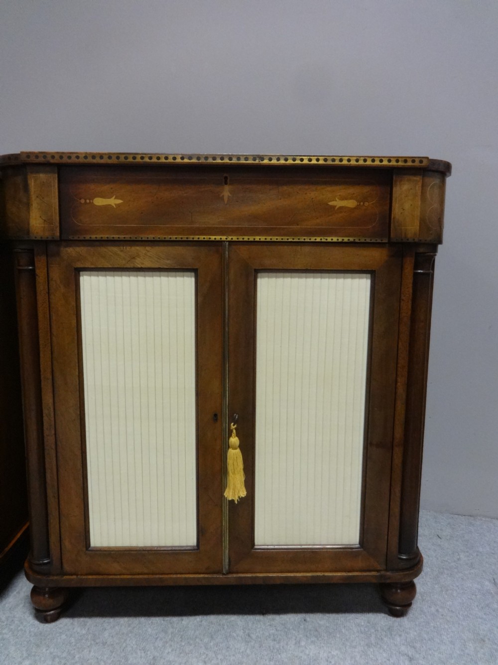 Top Quality Pair of Inlaid Dwarf Sidecabinets View III