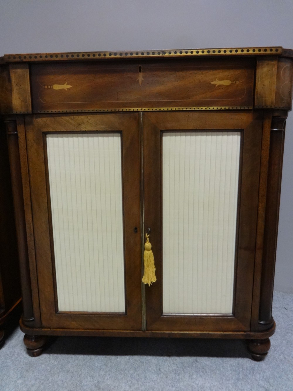 Top Quality Pair of Inlaid Dwarf Sidecabinets View X