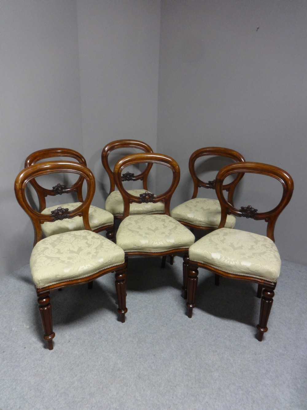 Set Six Victorian Mahogany Dining Chairs View II