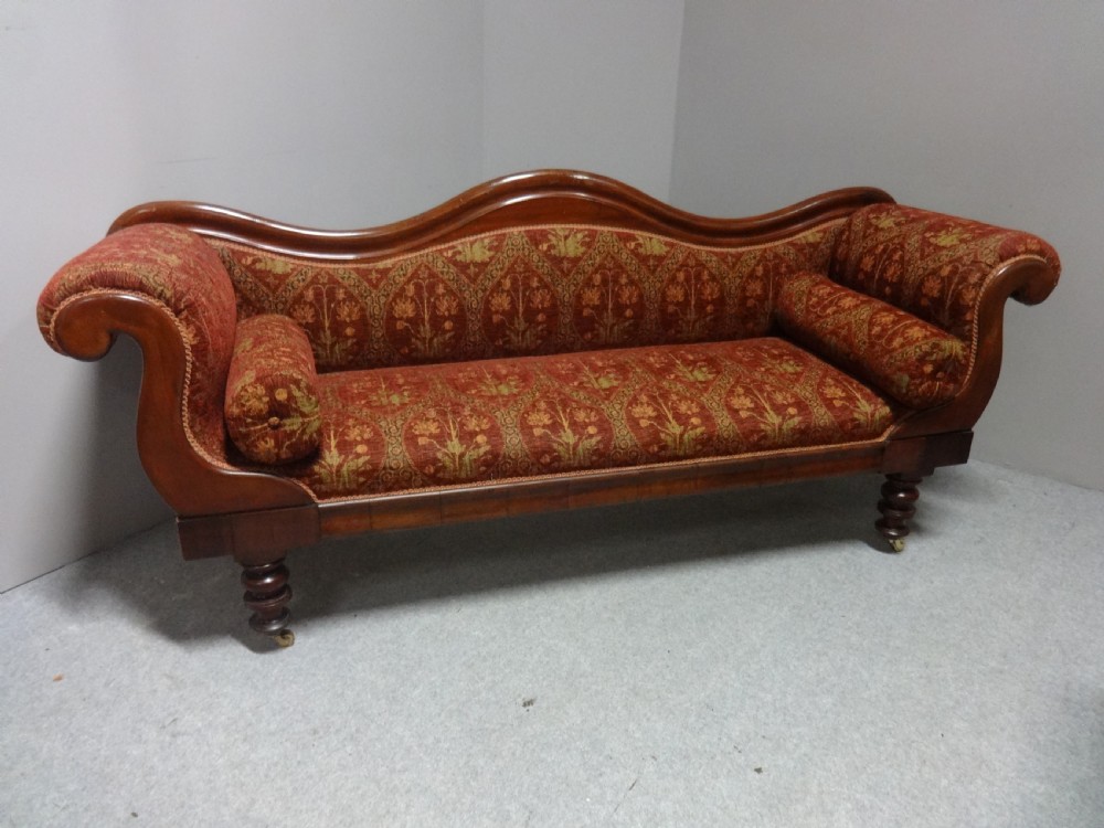 Fab Victorian Mahogany Scroll End Sofa View V