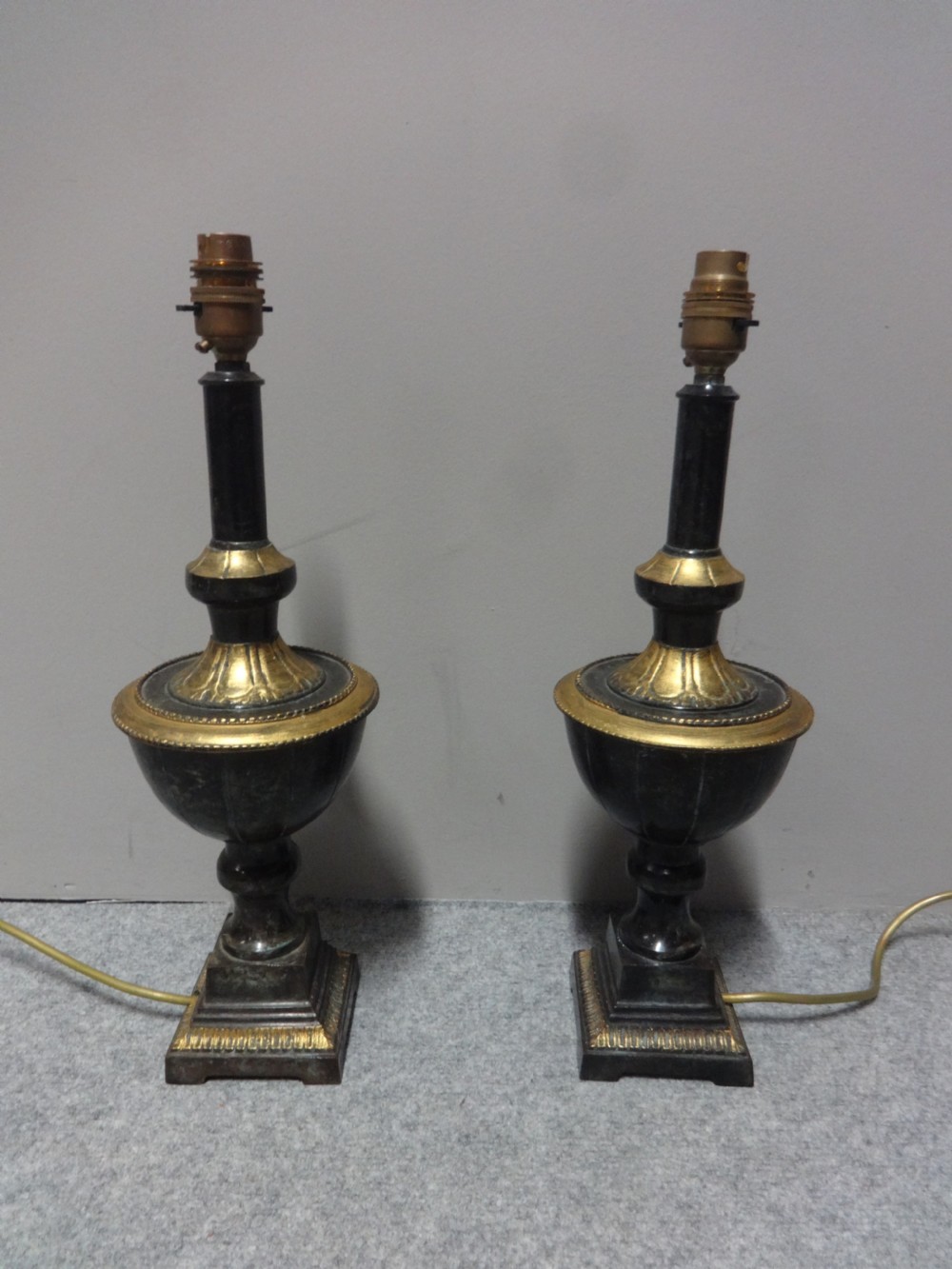A Good Pair of Gilt Metal Lamps