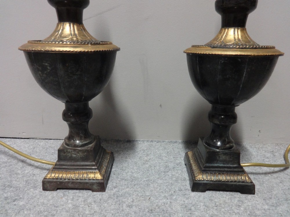 A Good Pair of Gilt Metal Lamps View IV