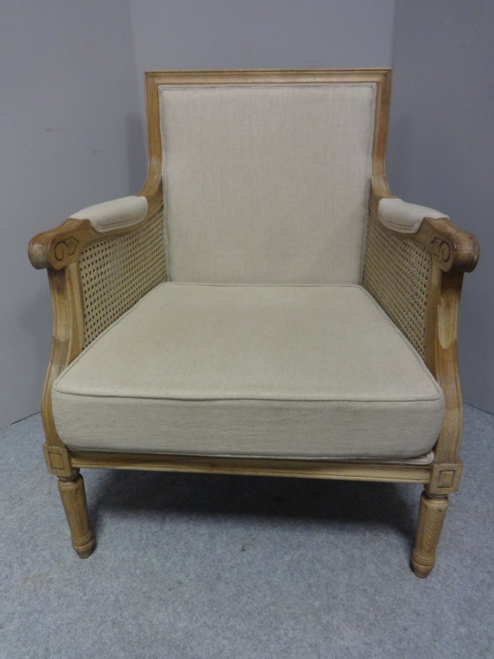 Good Bleached Oak Bergere Armchair View II