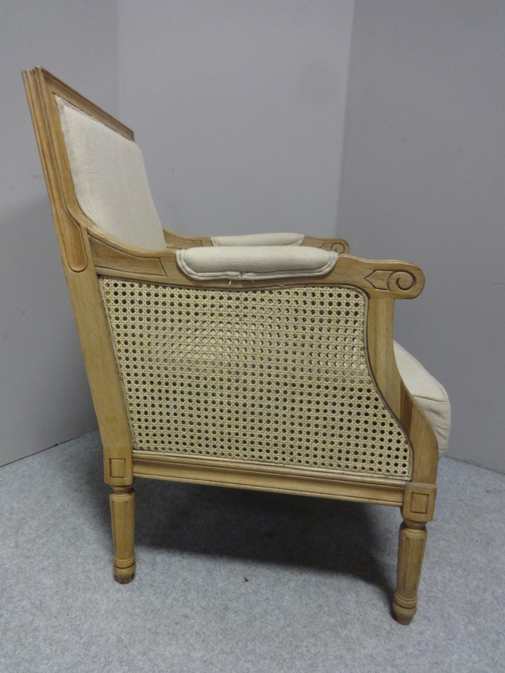 Good Bleached Oak Bergere Armchair View III