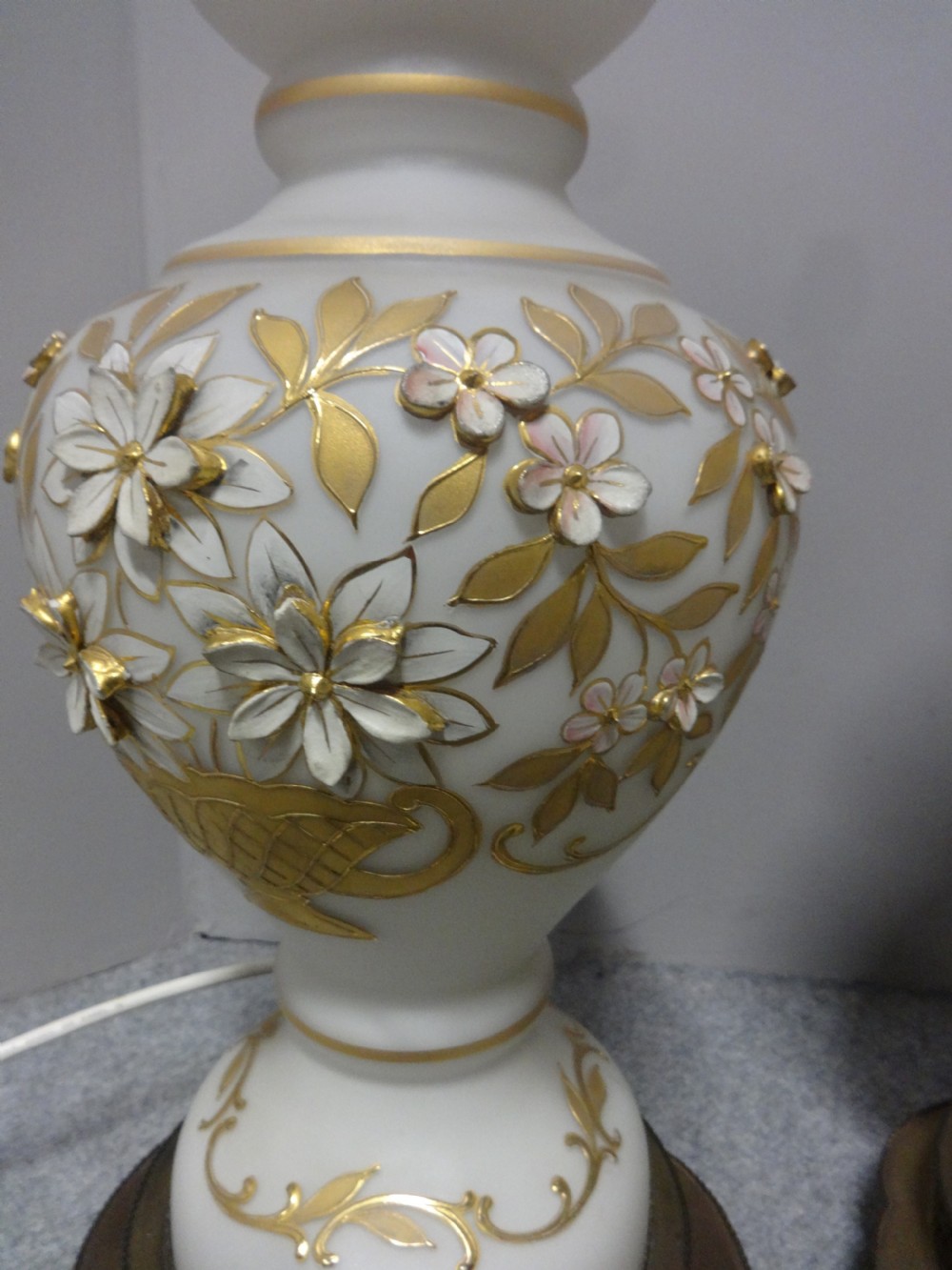 Wonderful Pair French Opaline Glass Lamps View III