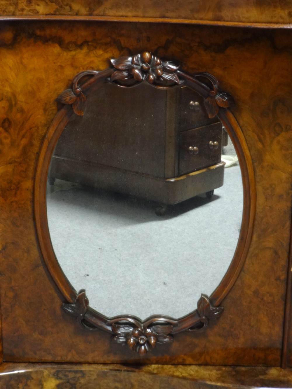 A Good Burr Walnut Serpentine Sideboard View II
