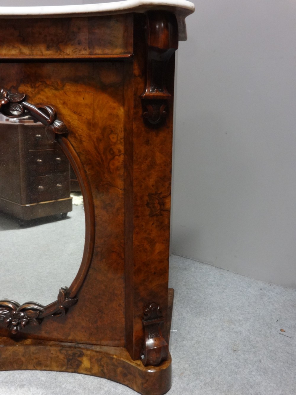 A Good Burr Walnut Serpentine Sideboard View III