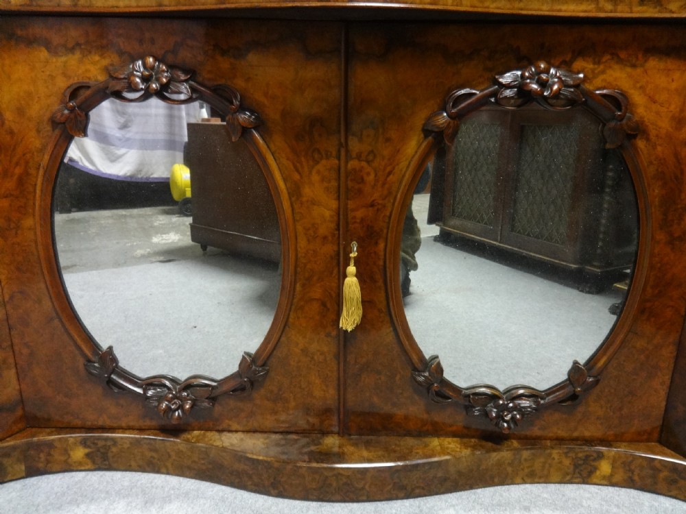 A Good Burr Walnut Serpentine Sideboard View IV