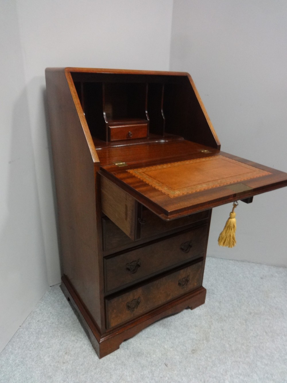 Burr Walnut Bureau of Small Proportions View VIII