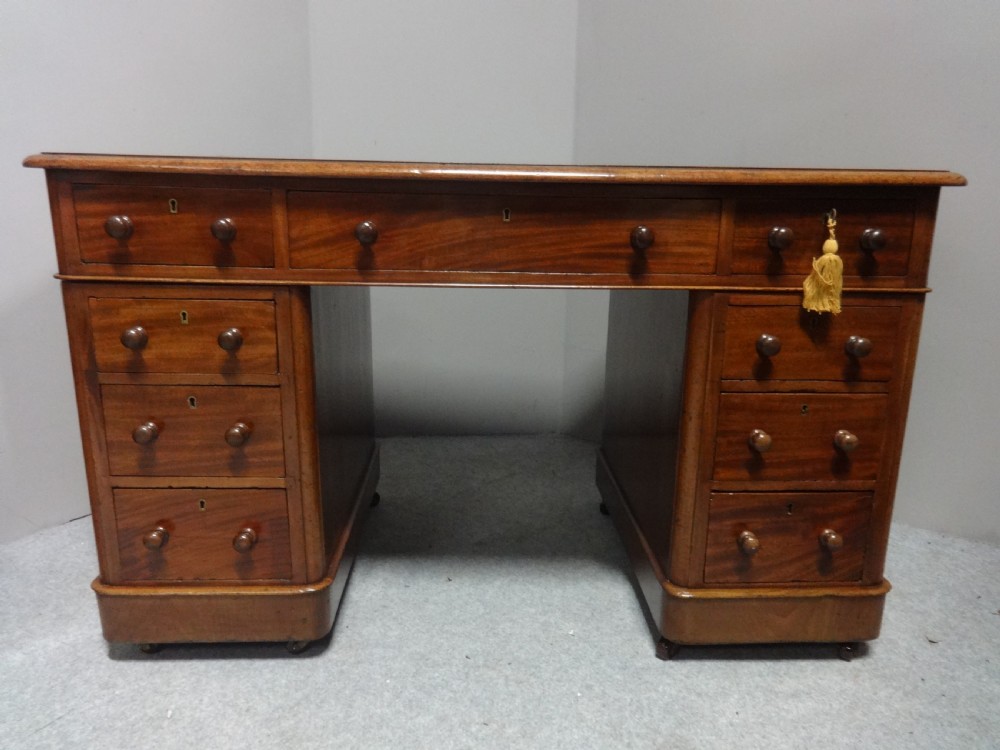 Victorian Mahogany Pedestal Desk