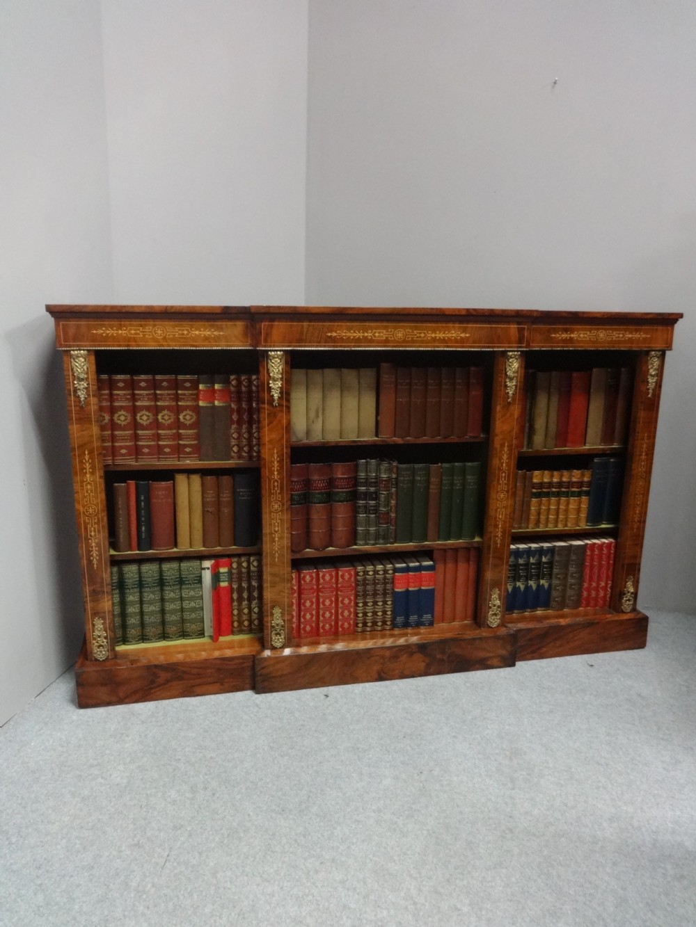 Good Victorian Walnut Open Bookcase View II