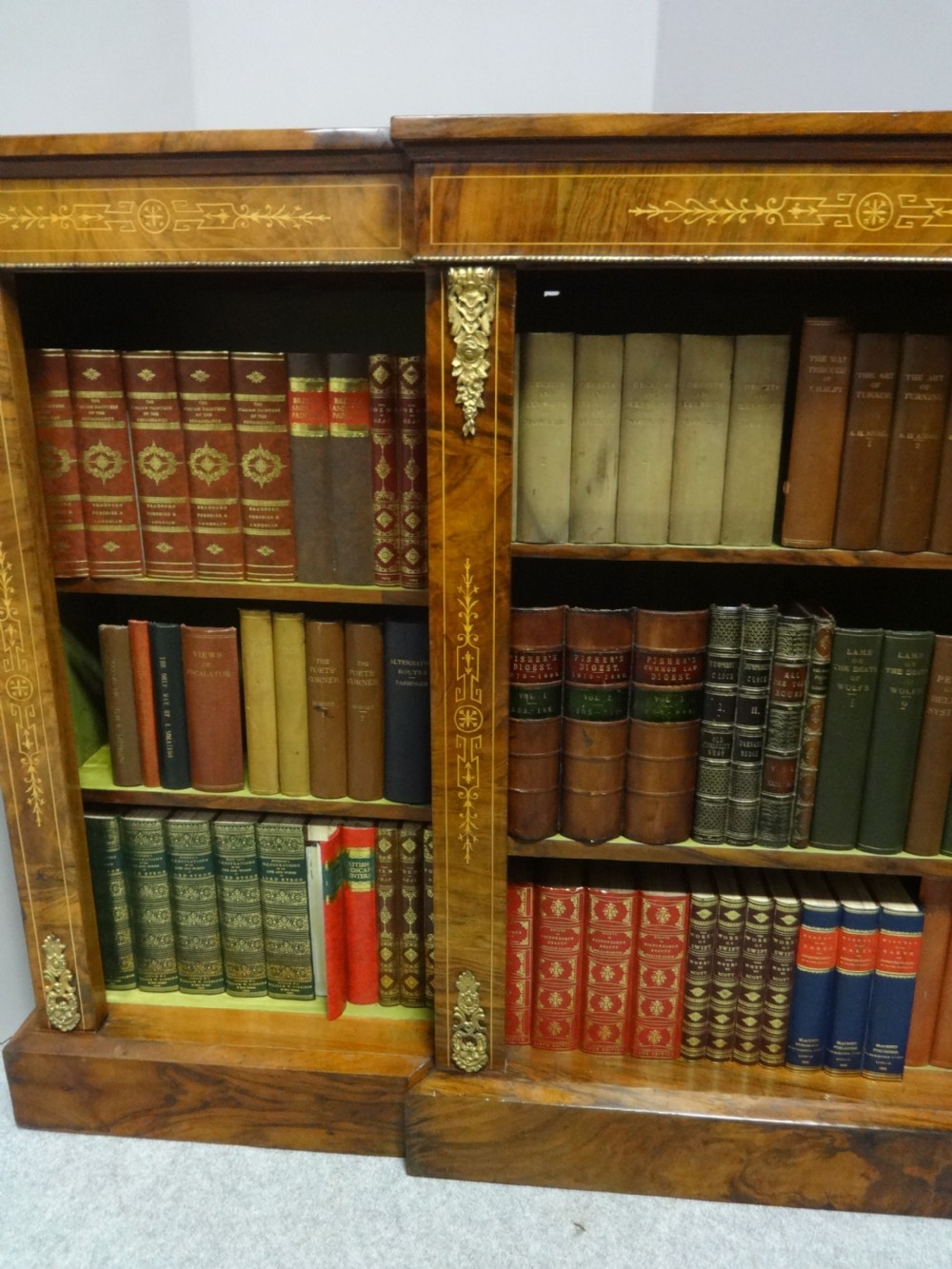 Good Victorian Walnut Open Bookcase View III