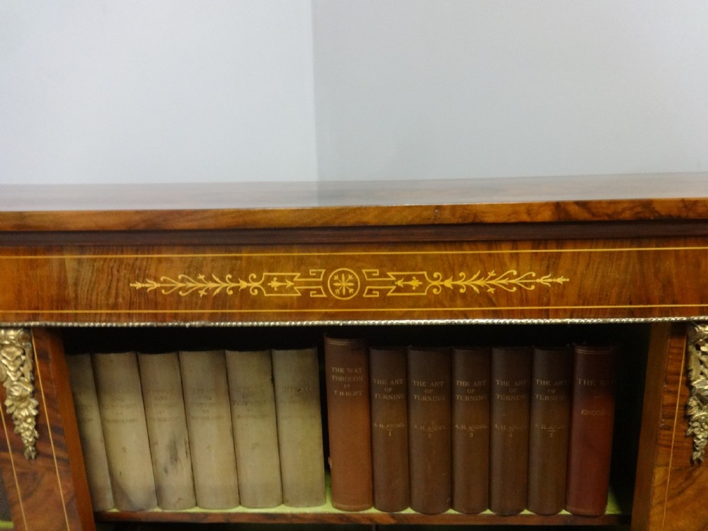 Good Victorian Walnut Open Bookcase View IV