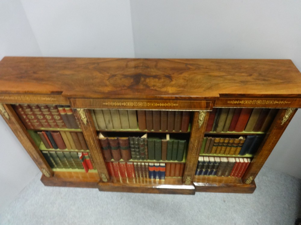 Good Victorian Walnut Open Bookcase View V