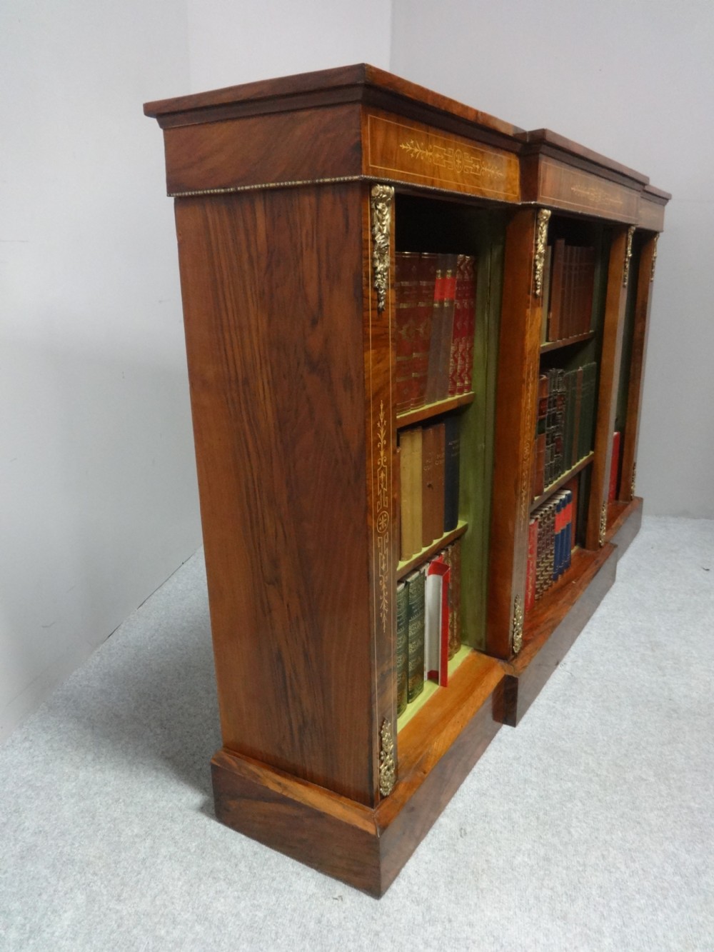 Good Victorian Walnut Open Bookcase View VI