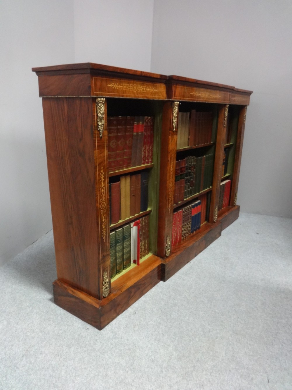 Good Victorian Walnut Open Bookcase View VII