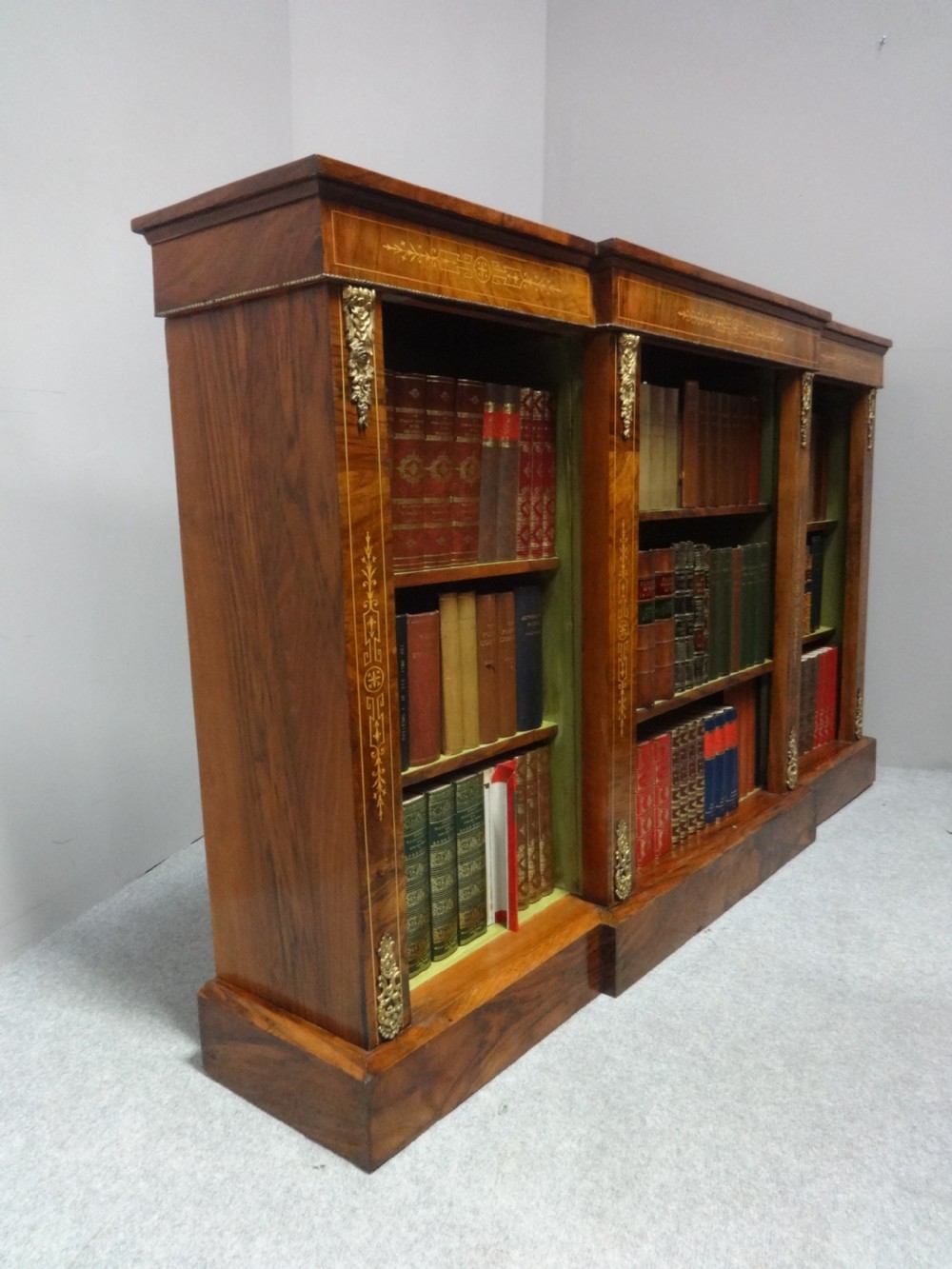 Good Victorian Walnut Open Bookcase View VIII