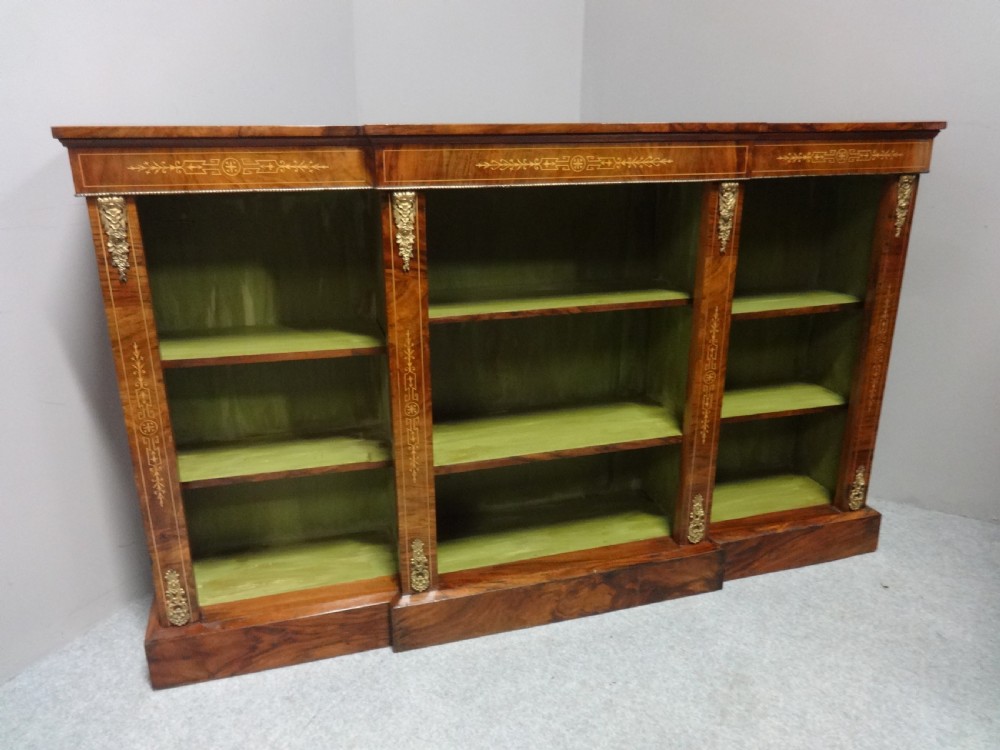 Good Victorian Walnut Open Bookcase View IX