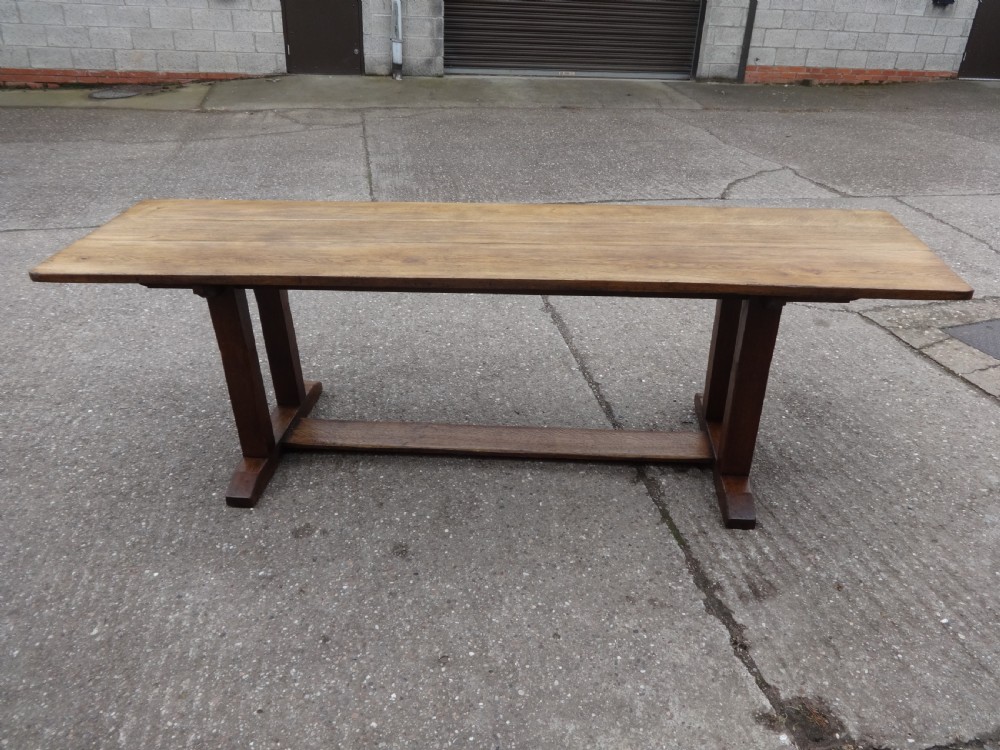 Large 12 Seater Oak Farmhouse Refrectory Dining Table, Abbotts Bromley School View III