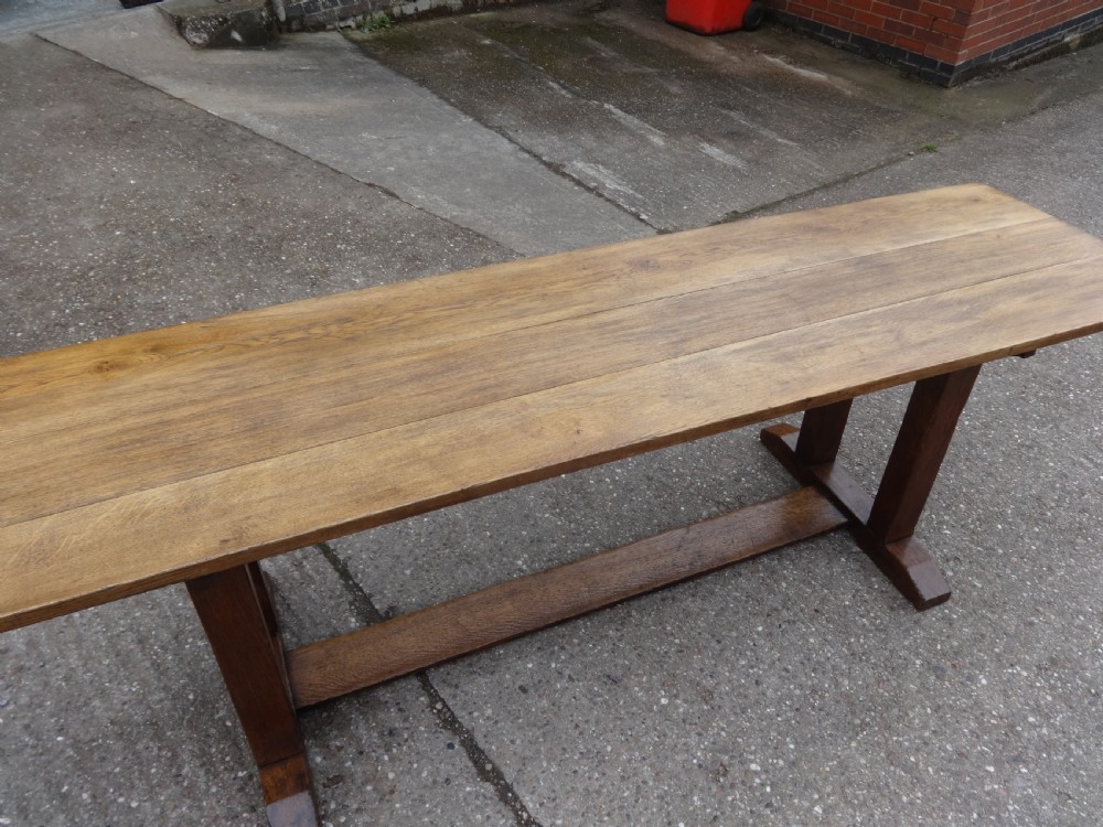 Large 12 Seater Oak Farmhouse Refrectory Dining Table, Abbotts Bromley School View VI