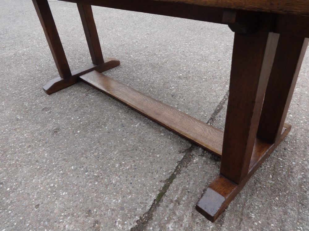 Large 12 Seater Oak Farmhouse Refrectory Dining Table, Abbotts Bromley School View VII