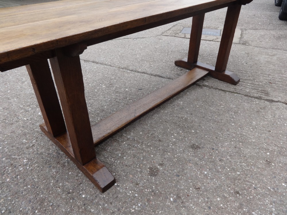Large 12 Seater Oak Farmhouse Refrectory Dining Table, Abbotts Bromley School View VIII