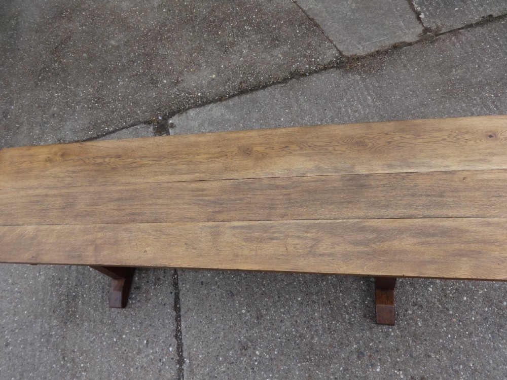 Large 12 Seater Oak Farmhouse Refrectory Dining Table, Abbotts Bromley School View X