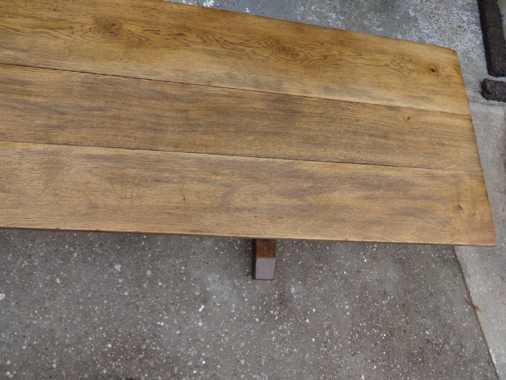 Large 12 Seater Oak Farmhouse Refrectory Dining Table, Abbotts Bromley School View XIII
