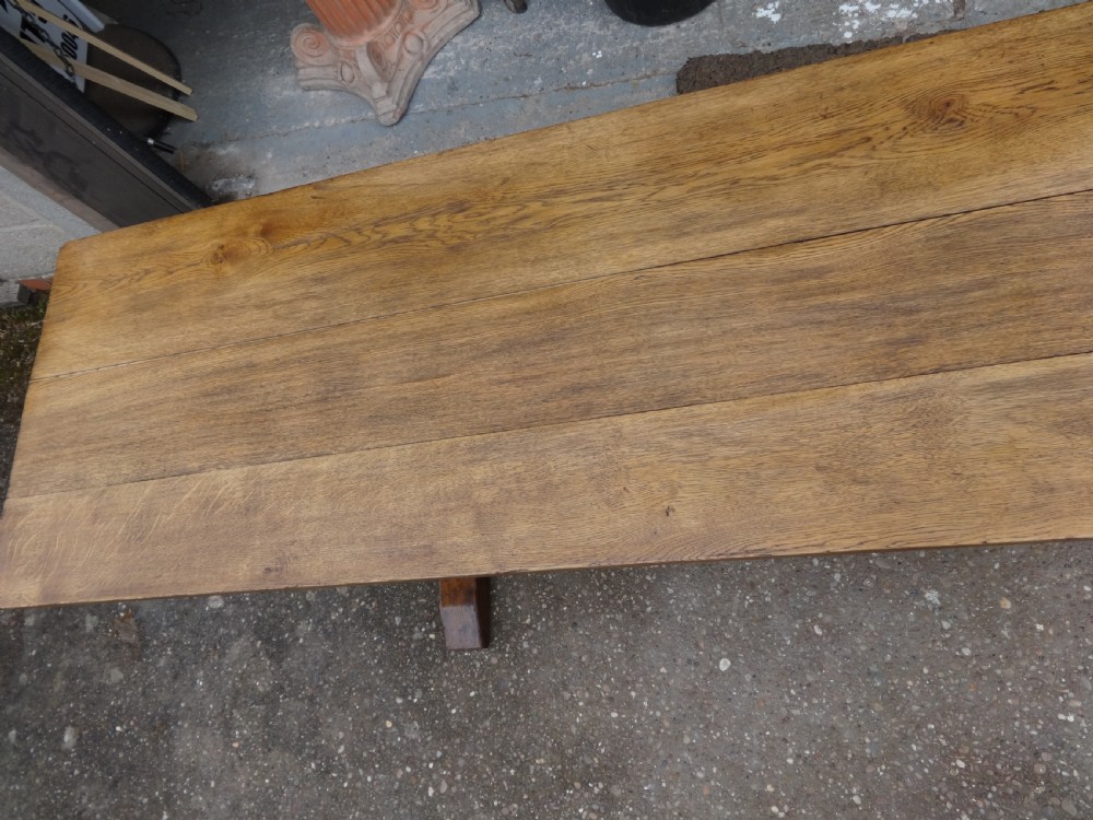 Large 12 Seater Oak Farmhouse Refrectory Dining Table, Abbotts Bromley School View XIV