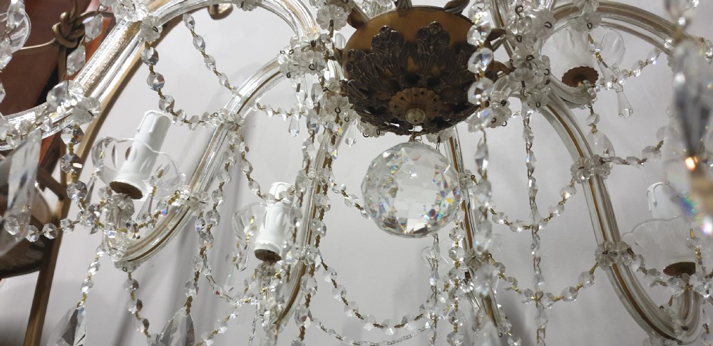 Fifteen Branch Crystal Chandalier  View II