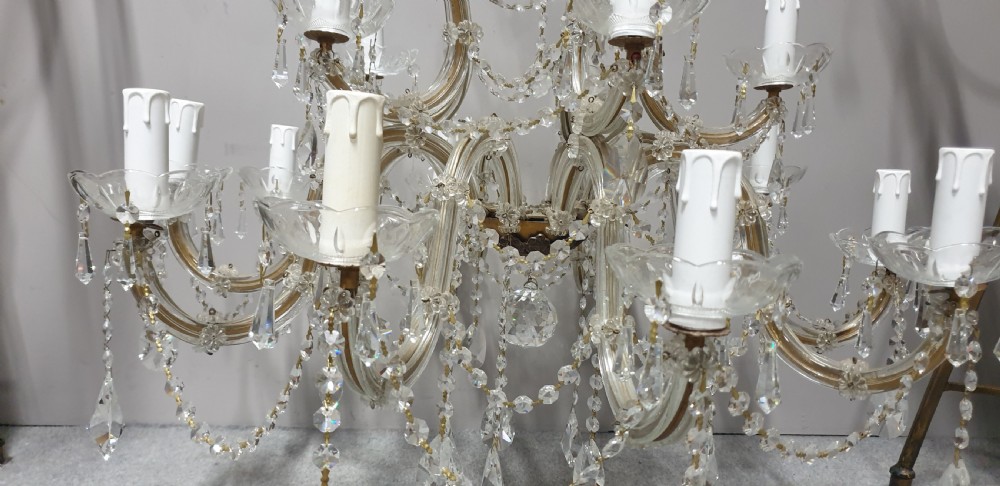 Fifteen Branch Crystal Chandalier  View IV