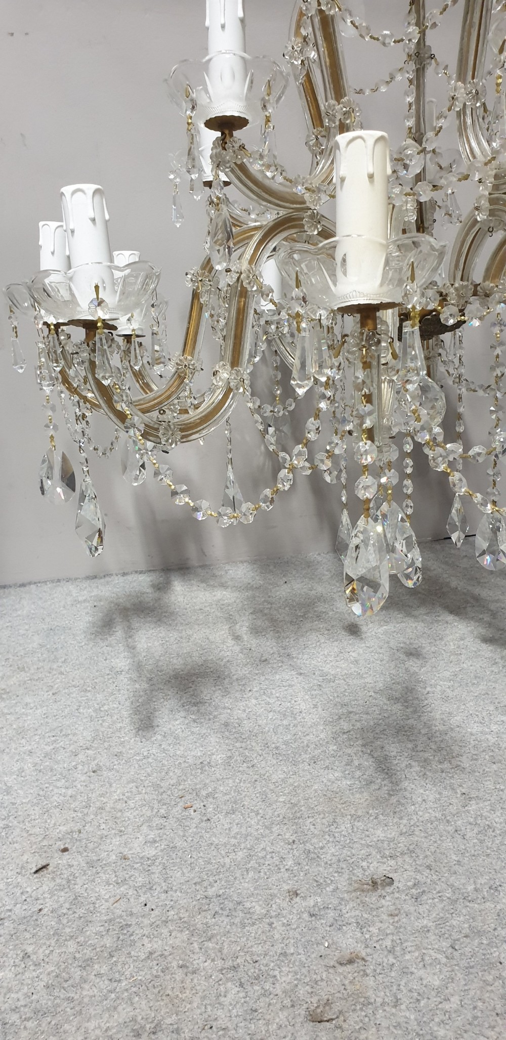 Fifteen Branch Crystal Chandalier  View VI
